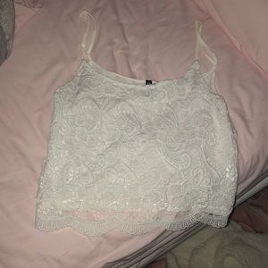 H&M Divided Crochet White Tank Top
